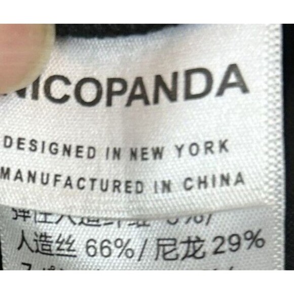 Nicopanda Jacket Women M Black Hoodie Zipper Knit Avant-garde Open Elbow Cutout - Picture 12 of 13